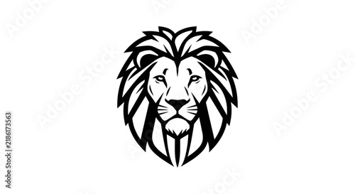 Stylized lion head emblem symbol of strength and royalty
