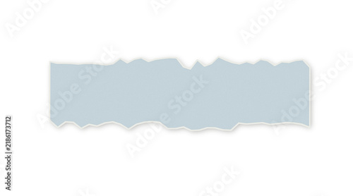 Hand made light grey torn paper strip edge element as clean cutout