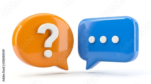 Colorful Question and Chat Bubbles Interaction