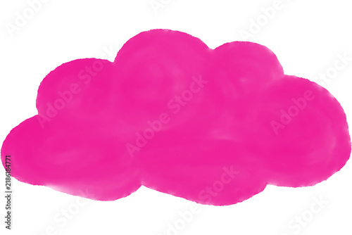 Pink Watercolor Texture Cute Cloud Shape Element
