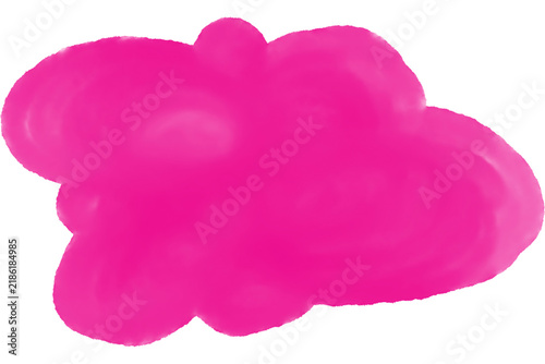 Pink Watercolor Texture Cute Cloud Shape Element