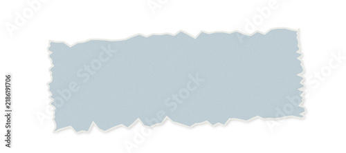 Hand made light blue torn paper strip design as element