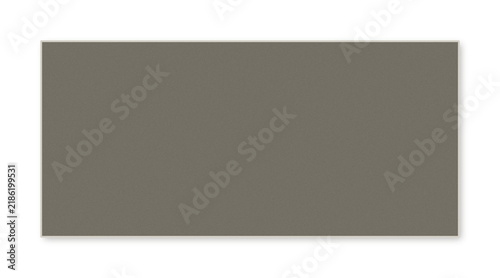 Hand made gray rectangular paper swatch for design isolated
