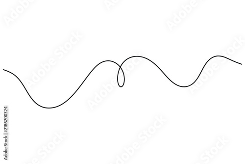 Curved line minimal line art, editable stroke vector illustration