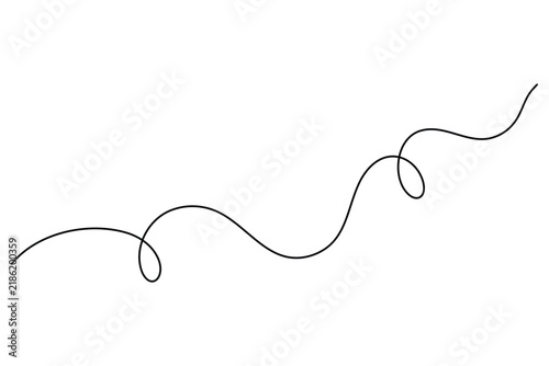 Curved line minimal line art, editable stroke vector illustration
