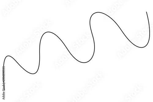 Curved line minimal line art, editable stroke vector illustration