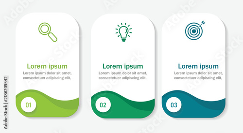 Design template infographic vector element with 3 step or section suitable for presentation, banner information .