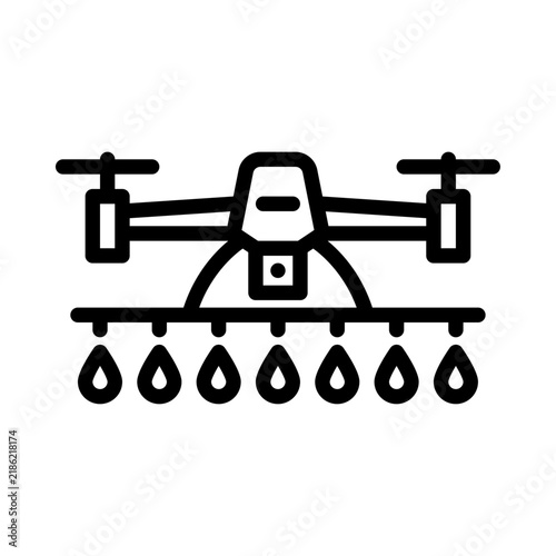 Watering Drone outline icon. Watering Drone line illustration.