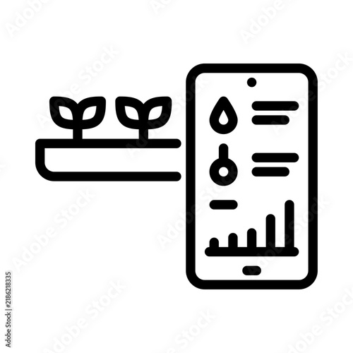 Plant Data outline icon. Plant analysis line illustration.