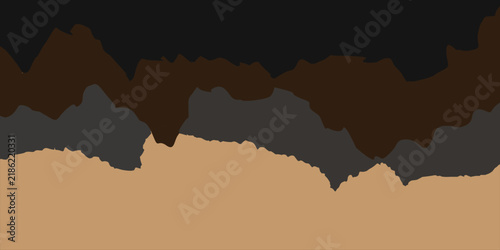Minimalist Layered Mountain Silhouette at Desert Sunset With Earth Tone Sky and Canyon Ridges