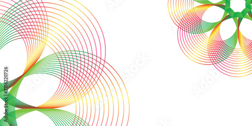 Colorful Geometric Abstract Mandala Pattern With Spiral Lines and Symmetrical Radial Design, Vibrant Spirograph Background