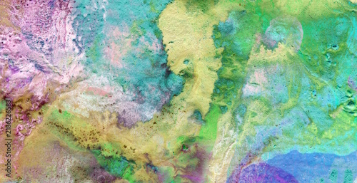 Foto Dynamic Brush Layers in Colorful Abstract Dye Art