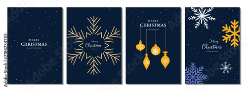 Christmas new year invitation card background vector with ornaments, decorative elements and premium holiday template