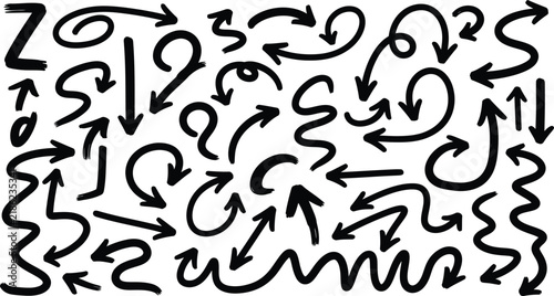 Doodle arrow set with assorted black pointers