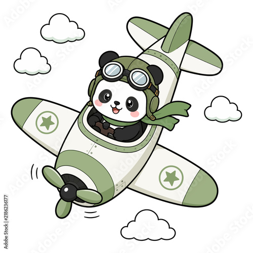 Cute Panda Bear Holding a Flower Cartoon Vector Illustration, Adorable Animal Character for Children, Nature, Love, Friendship, Fun, Greeting Cards and Creative Designs