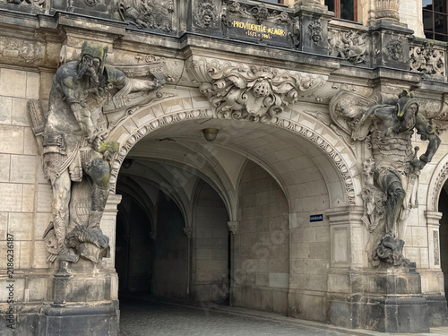 George's Gate at the entrance of Dresden Castle in the old town of Dresden, Germany