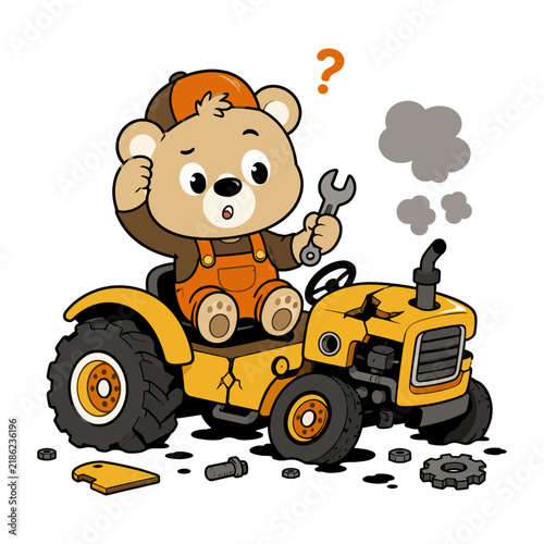 Cute Teddy Bear with Suitcase and Toy Car Cartoon Vector Illustration for Children, Childhood, Travel, Love, Gifts and Fun Designs