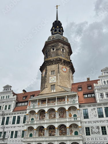 The tower of royal palace in Dresden Castle in the old town of Dresden, Germany
