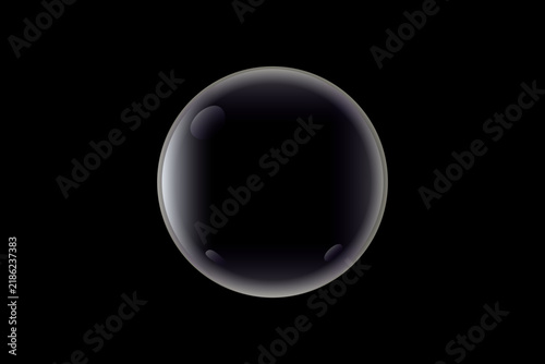 Realistic Transparent Soap Bubble with Colorful Iridescent Reflection 