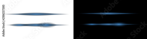 Bright Blue Neon Streak with Lens Glow Effect PNG