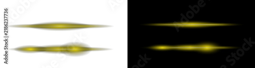 Golden horizontal line light flare effect 