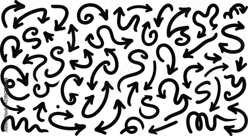 Curved arrow collection with assorted black pointers