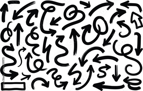 Doodle pointer collection with assorted black pointers