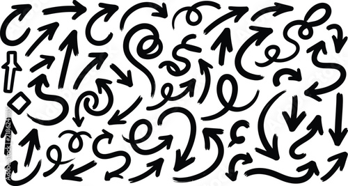 Curved directional arrow set with assorted black pointers