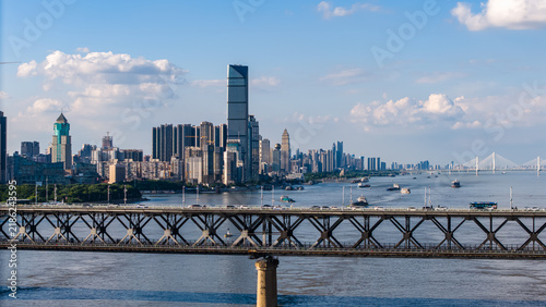 Obraz na płótnie Wuhan city skyline and Yangtze River view, China