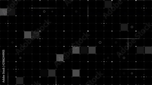 Digital grid displaying data processing and network communication