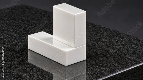 Pair of Wring-Fitted Precision Zirconia Ceramic Gauge Blocks on Optical Granite Surface