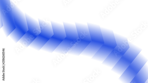 Abstract blue gradient wave vector background featuring a rhythmic flowing sequence of translucent geometric shapes on white