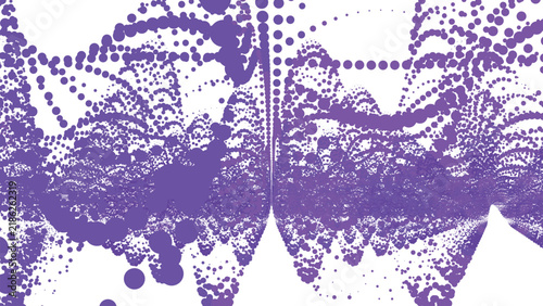 Vibrant violet dot pattern creating a series of rhythmic waves across a minimalist digital space