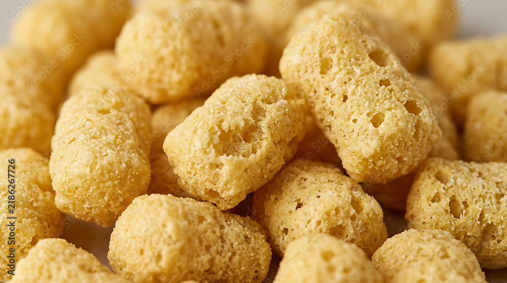 Obraz premium Crunchy Corn Puffs Close-up Macro Texture