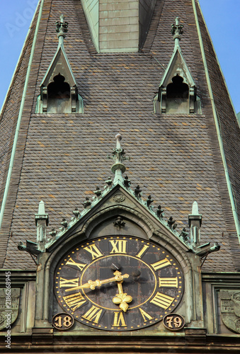 the clock tower of the old town hall in Prague, czech Republic