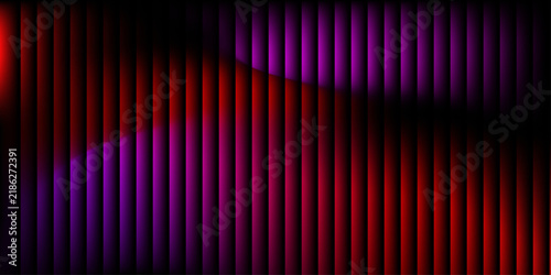 vertical blinds with soft red and purple gradient lighting