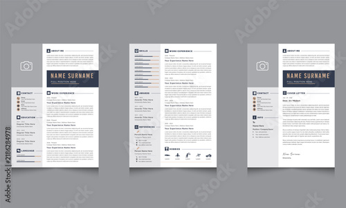 Creative Resume Layout Set with Cv Template Accents