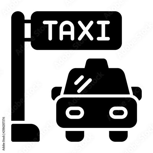 Taxi Stand Vector Icon