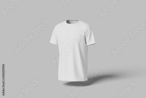 Blank White T-Shirt Mockup for Apparel Branding Presentation	
