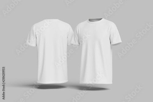 Blank White T-Shirt Mockup for Apparel Branding Presentation	
