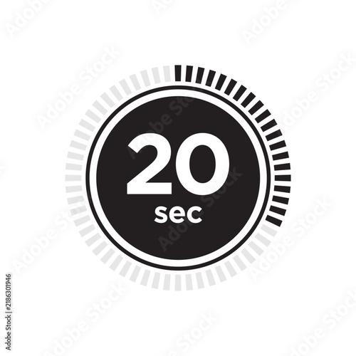 Quadro su tela Twenty second countdown timer icon for time measurement and intervals