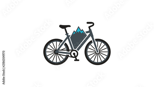 Mountain Landscape Integrated Into Bicycle Frame.