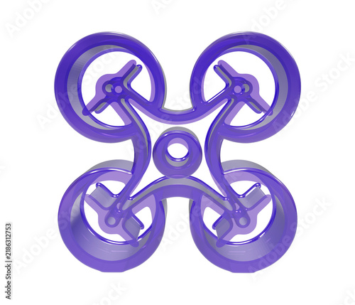 Cuadro en lienzo Purple abstract symbol resembling a knot or interwoven design element