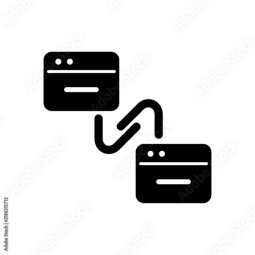 API Integration Black and White Vector Icon