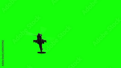 3d rendered animation of flying military helicopters on green screen