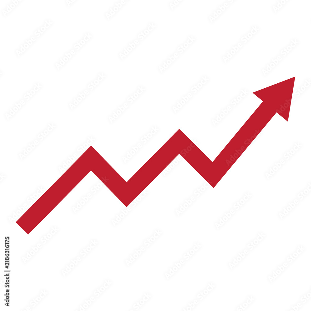 Obraz premium Red upward trend arrow icon