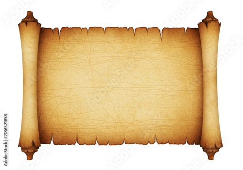 Obraz na płótnie Vintage parchment scroll with aged texture