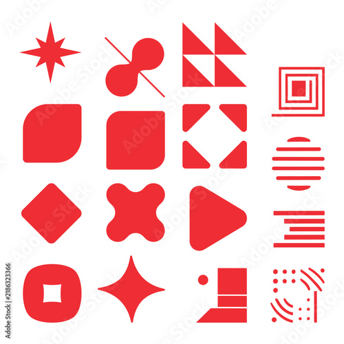 Geometric shapes vector art illustration on white background.