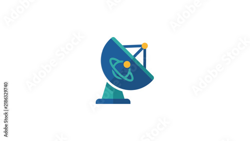 Satellite dish communication technology icon.