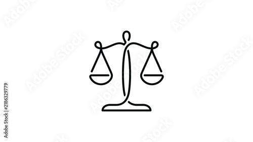 Scales of justice legal system icon.